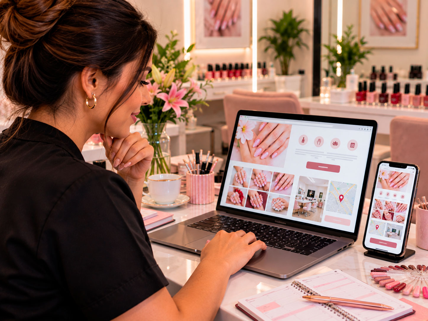 Site profissional otimizado para divulgar serviços de manicure