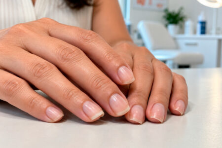 Unhas curvadas para baixo