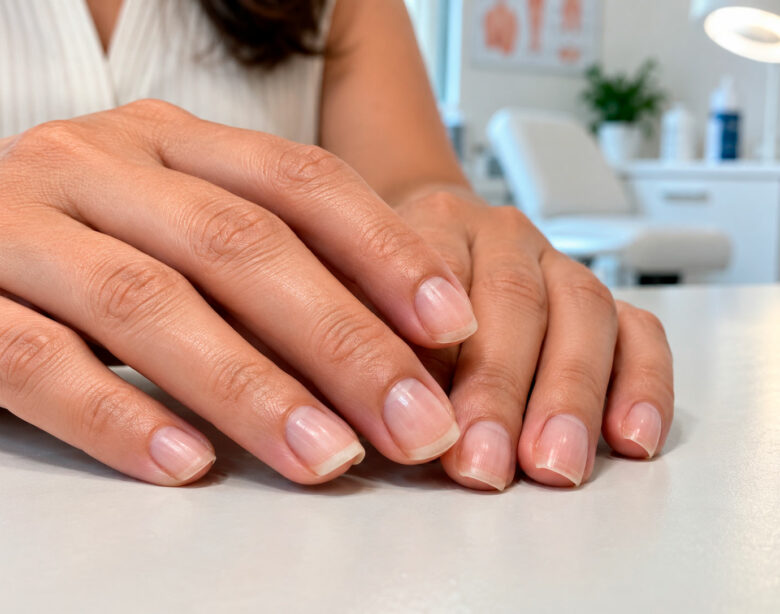 Unhas curvadas para baixo