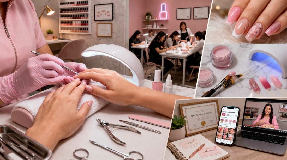 Melhores cursos de manicure em 2026: guia completo com opções presenciais, online, gratuitas e cursos de influenciadoras