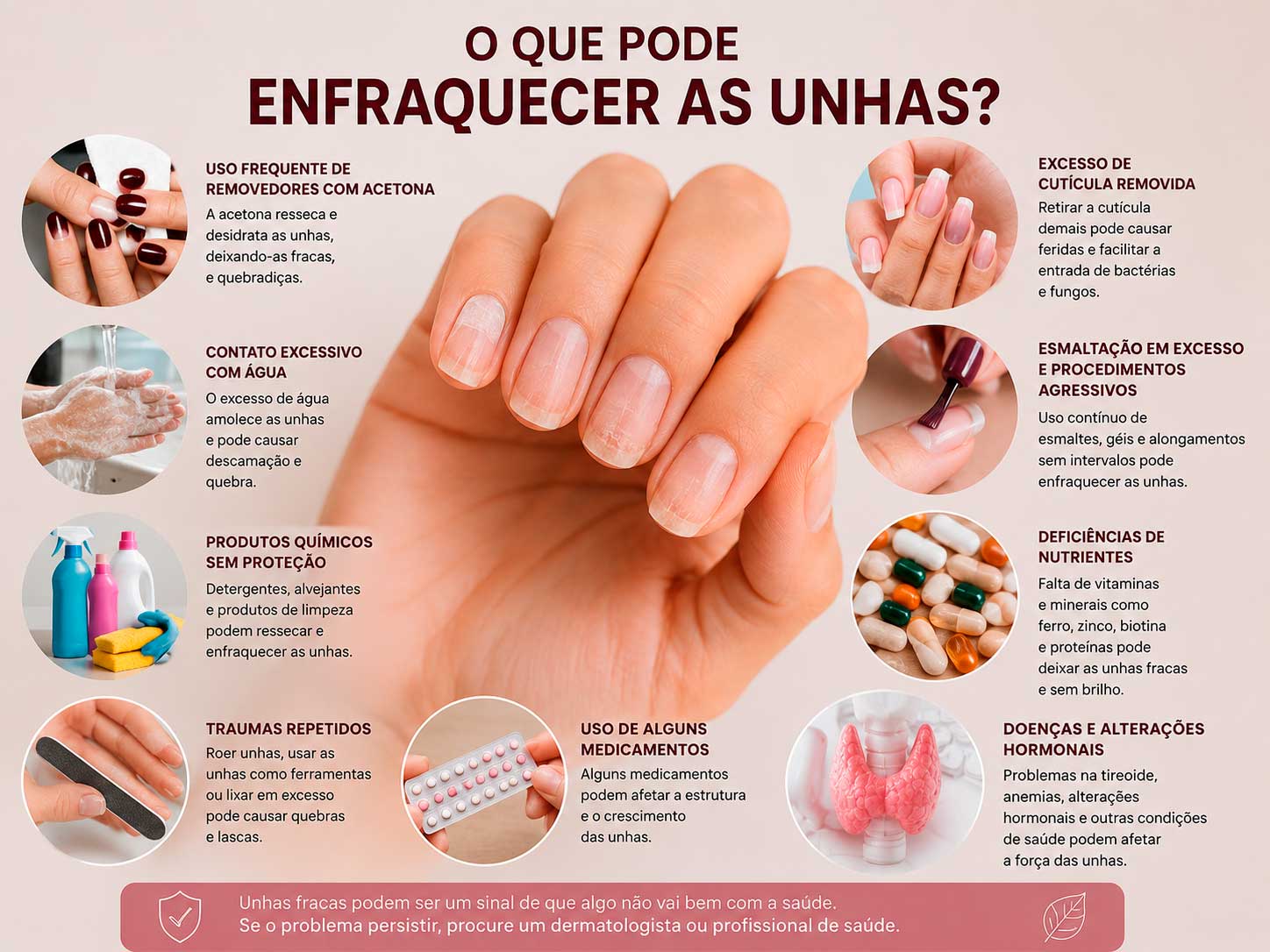 O que pode enfraquecer as unhas?