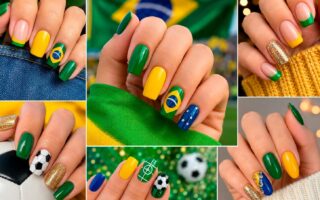 Unhas decoradas para a Copa