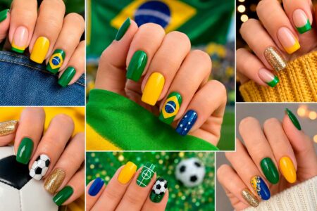 Unhas decoradas para a Copa