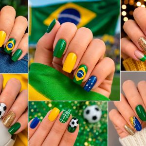 Unhas decoradas para a Copa